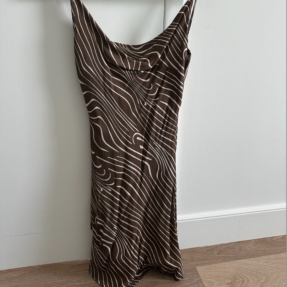 Brown and White Zebra Print Dress